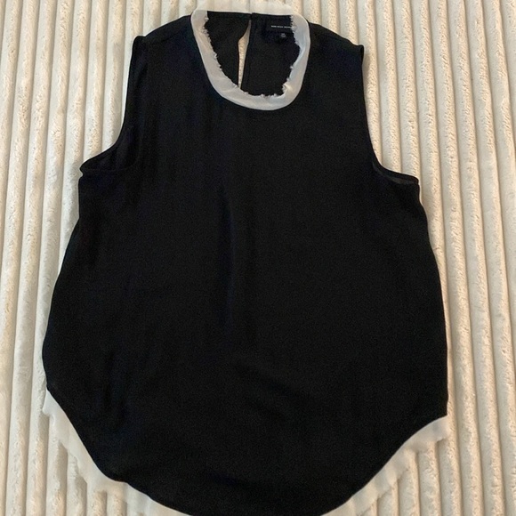 Who What Wear Tank Black And White Raw Edge Classic - Picture 5 of 10